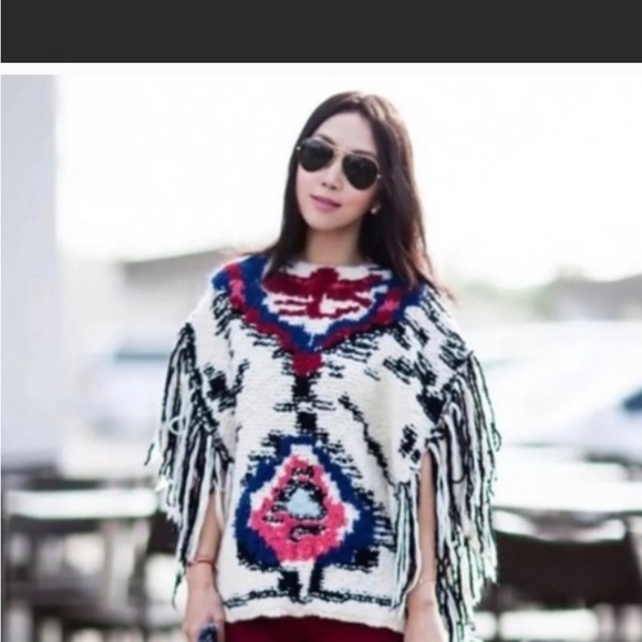 Isabel Marant Etoile Shanon Intarsia poncho $425 sold out - Picture 1 of 6